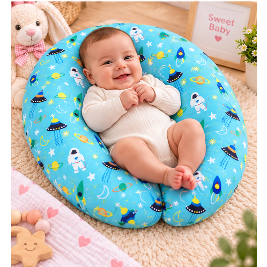 Skueezy Blue Space Print Baby Nursing & Feeding Pillow