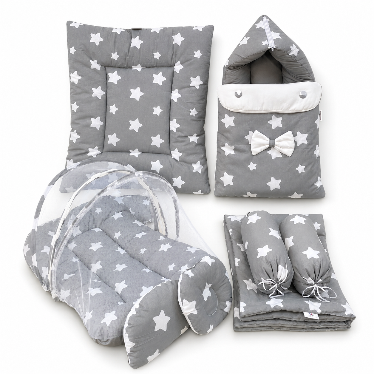 Grey Star 8 PCS Baby Bedding Set