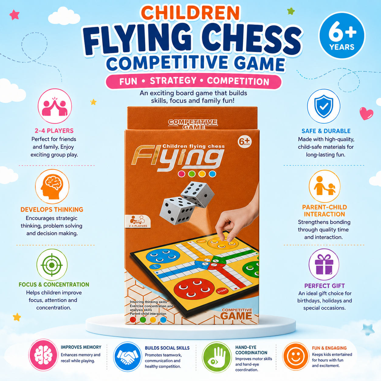 Flying Ludo Board Game