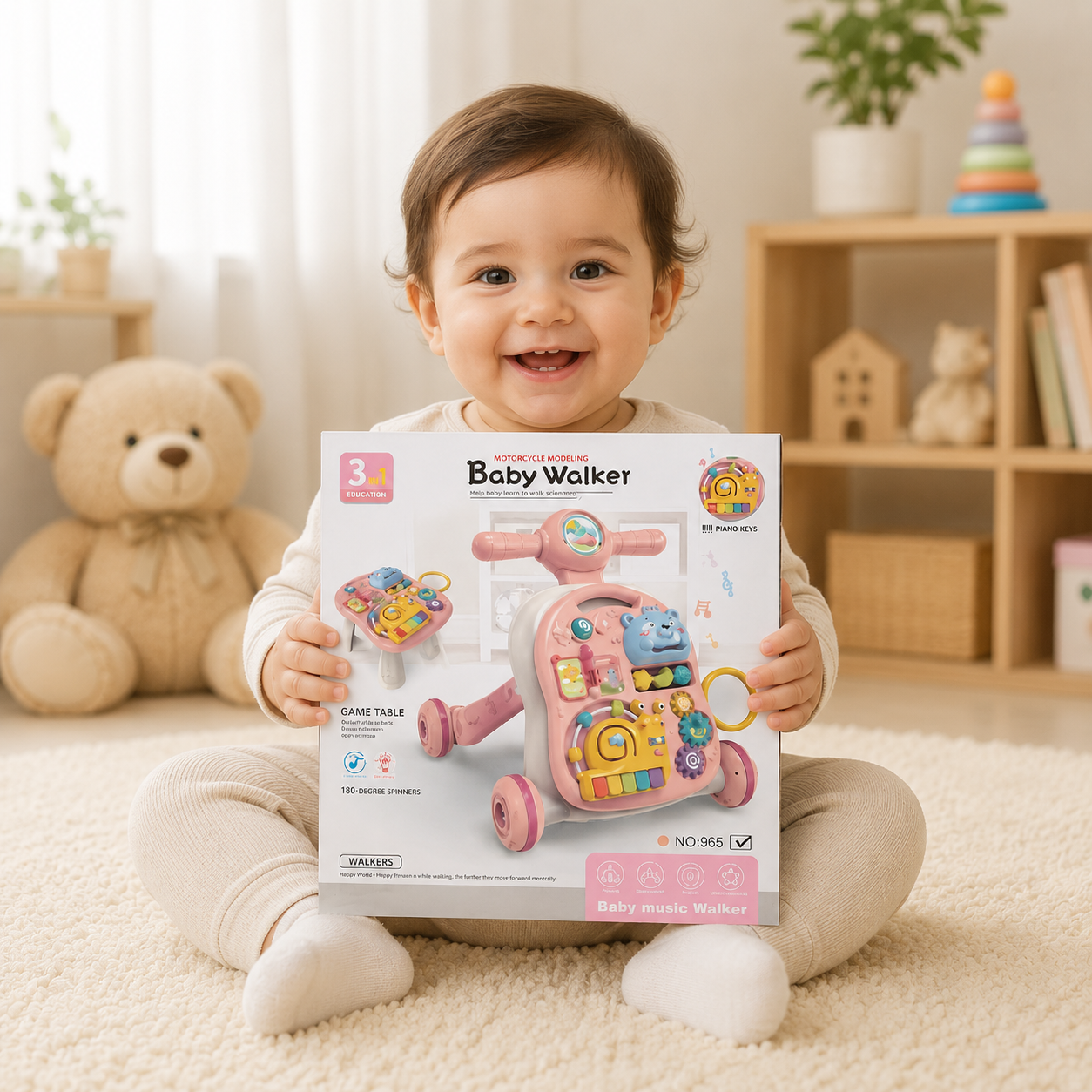 3-in-1 Baby Music Walker