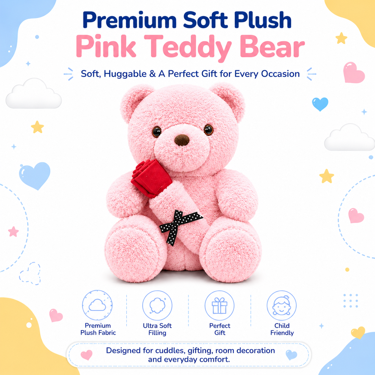 Pink Teddy Bear Plush Toy