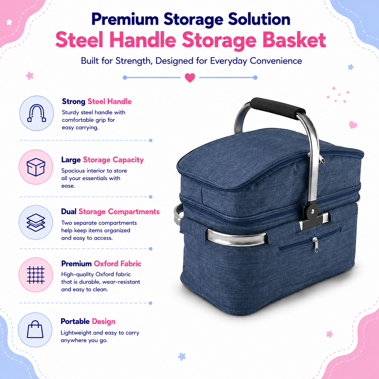 Steel Handle Basket