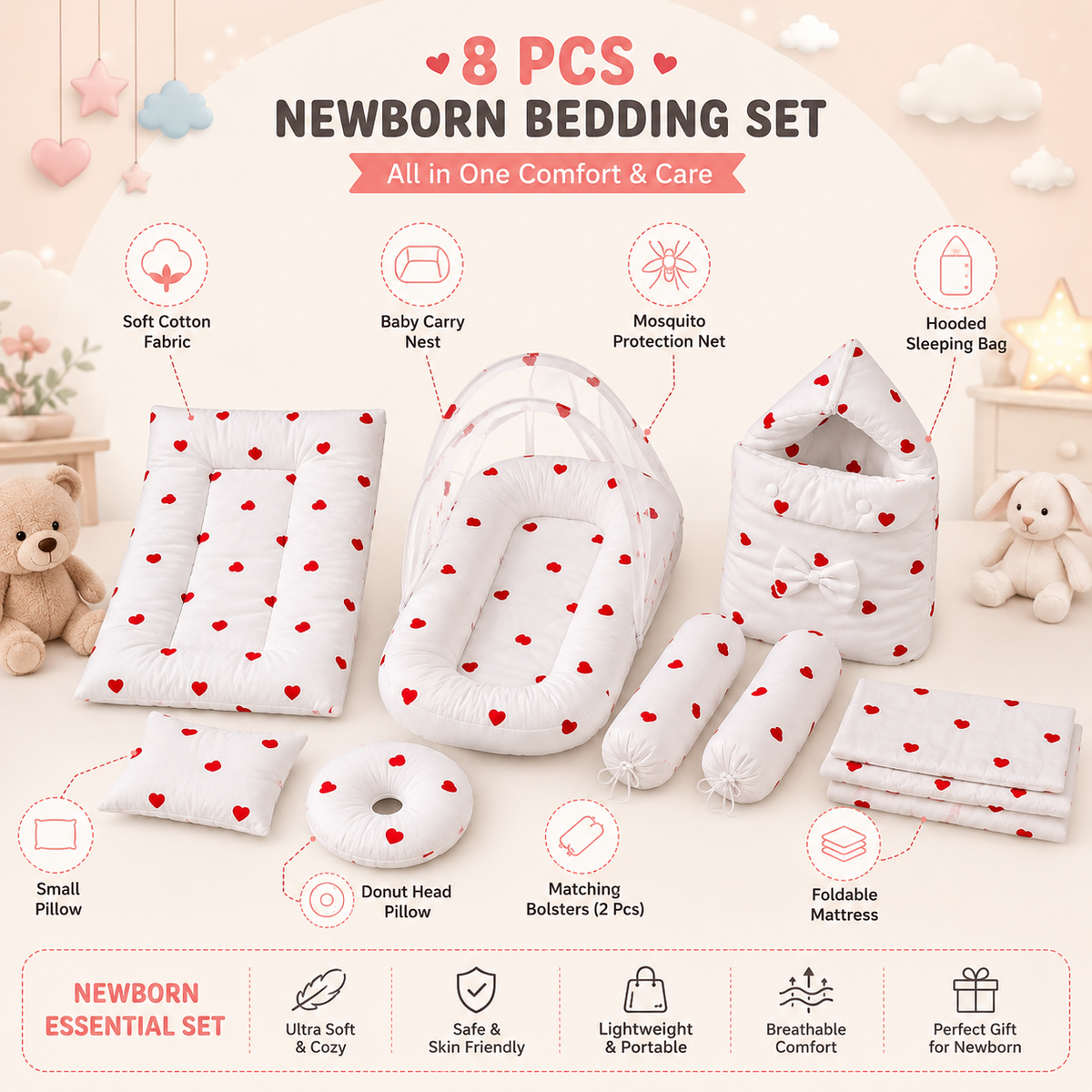 Heart Bedding Set