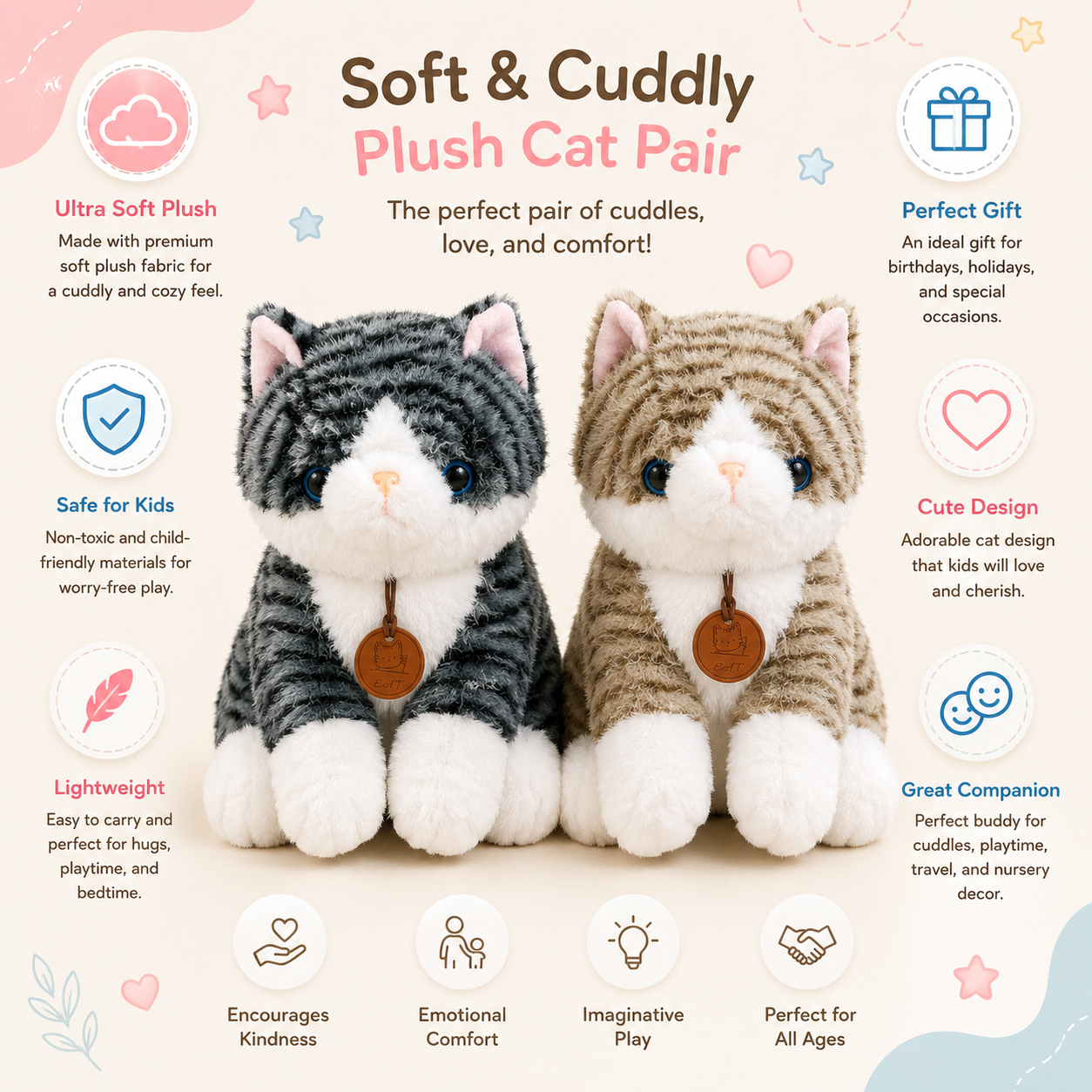 Plush Cat Pair
