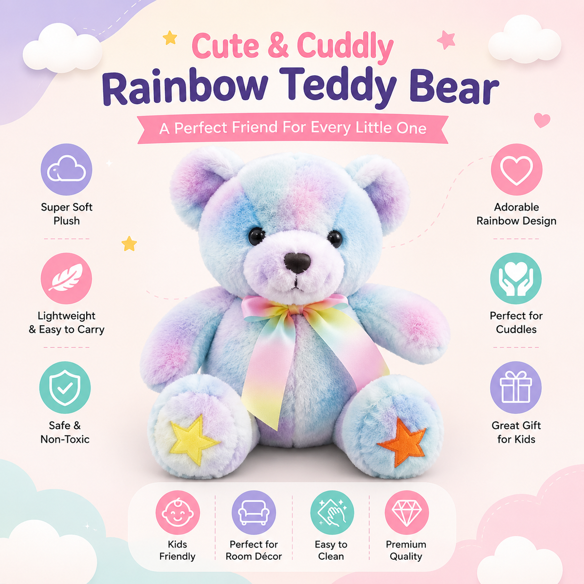 Rainbow Teddy Bear