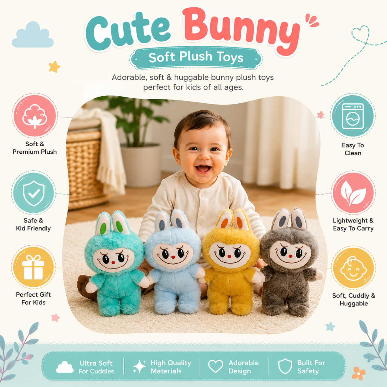 Cute Bunny Soft Plush Toys