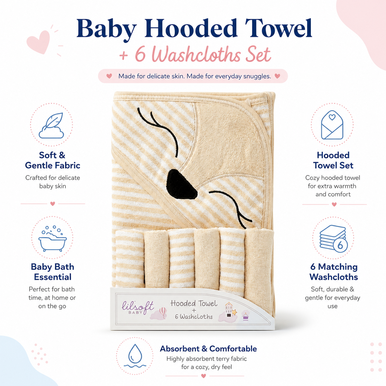 Bear Hooded Towel Set