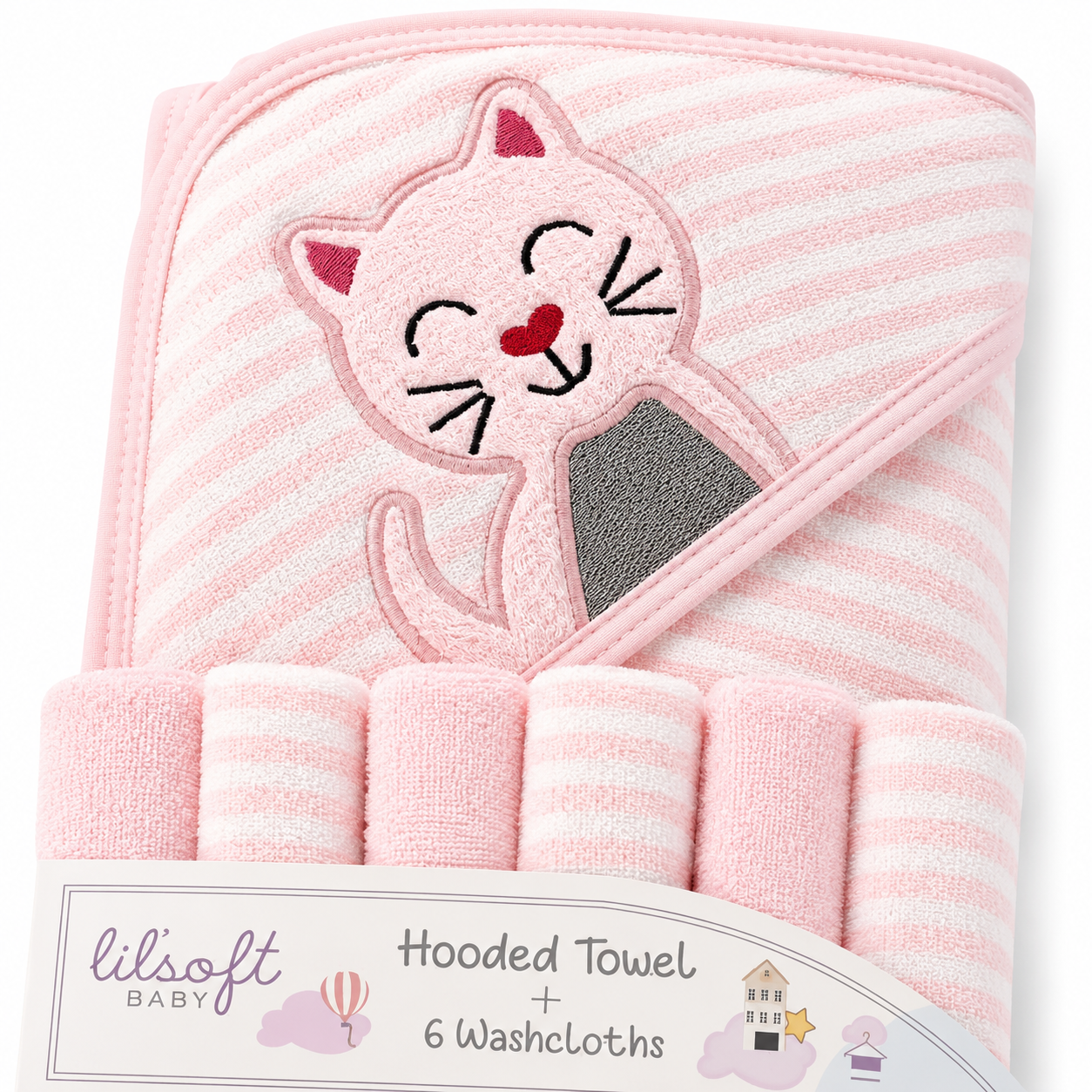 Cat Hooded Towel Set