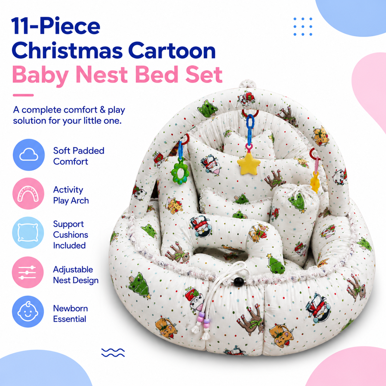 Christmas Cartoon 11Pc Bed Set