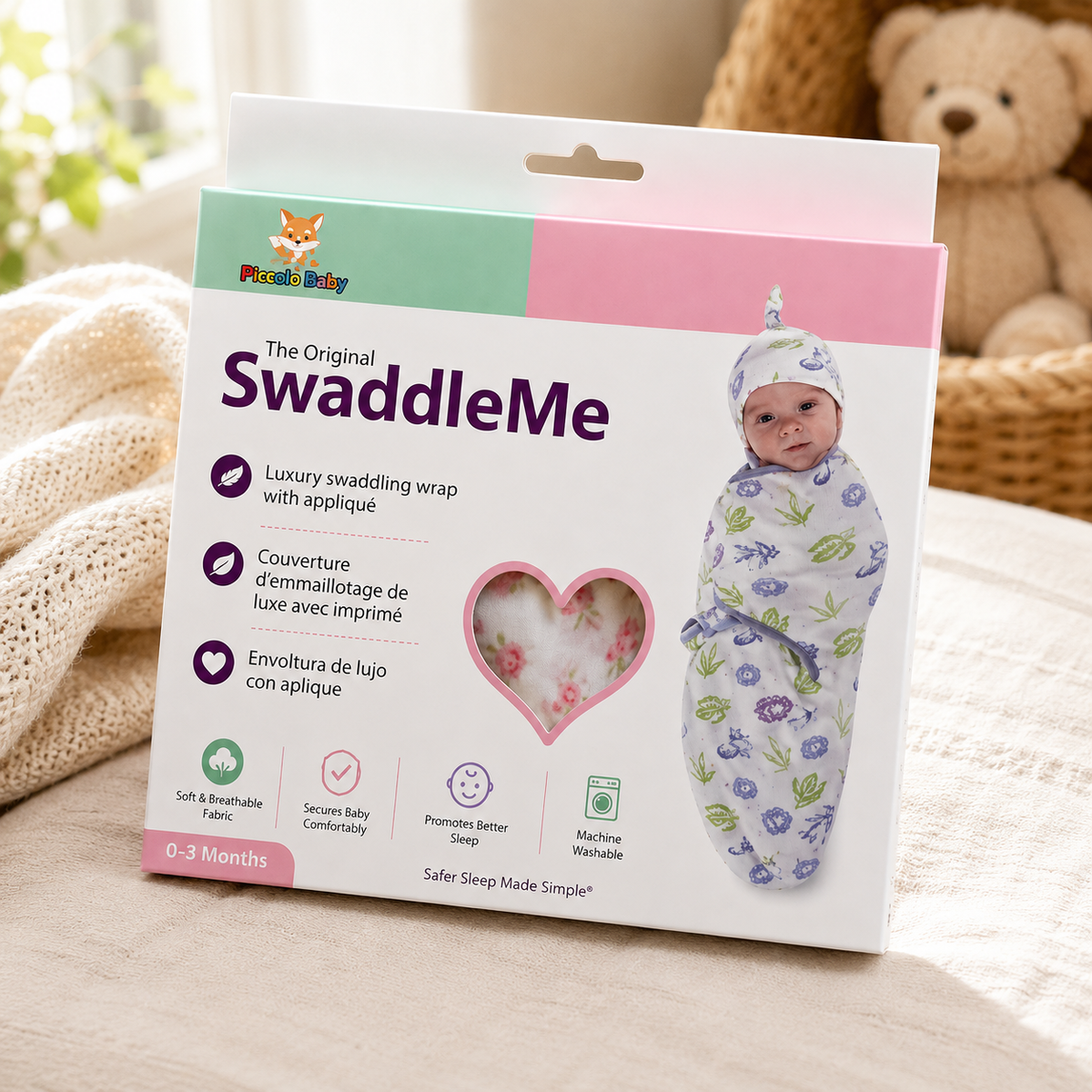 Premium Baby Swaddle Wrap with Cap