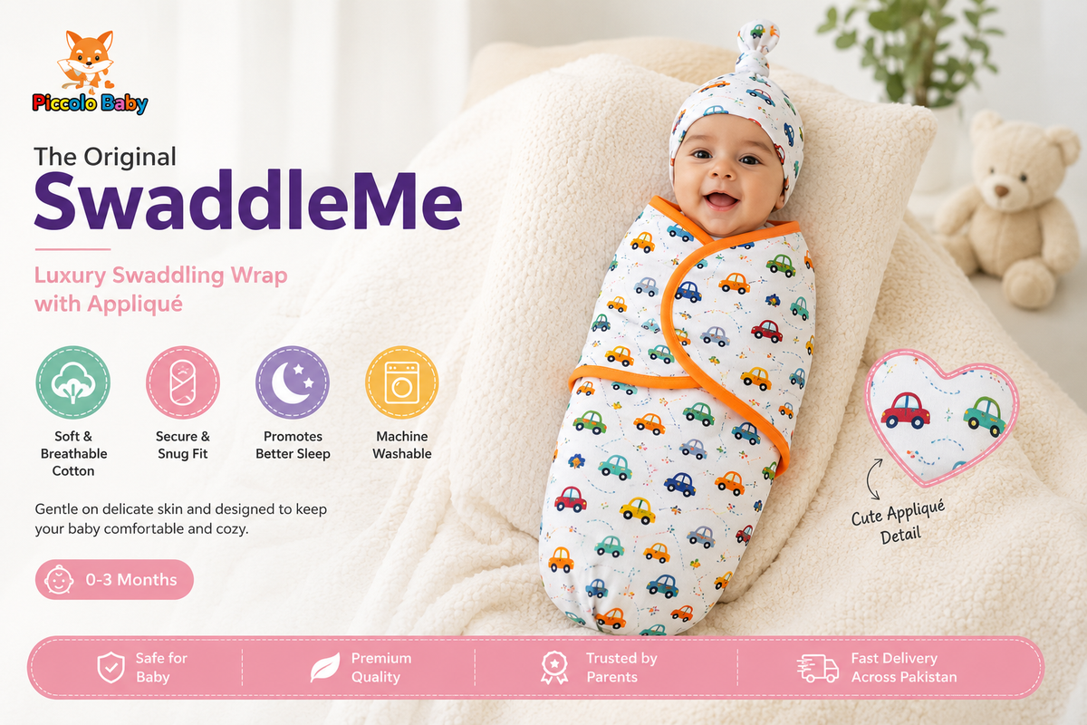Premium Baby Swaddle Wrap with Cap
