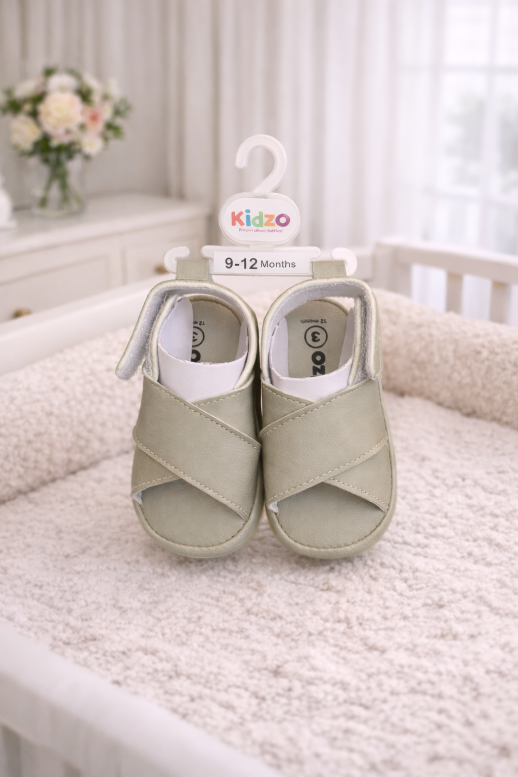 Olive Cross Baby Sandals
