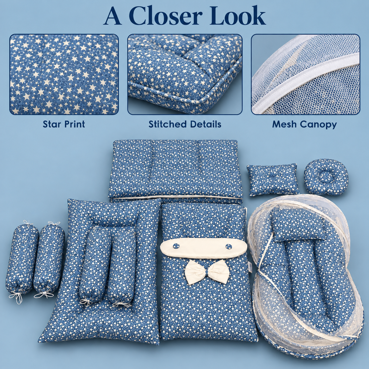 Blue Star 8-Piece Baby Bedding Set