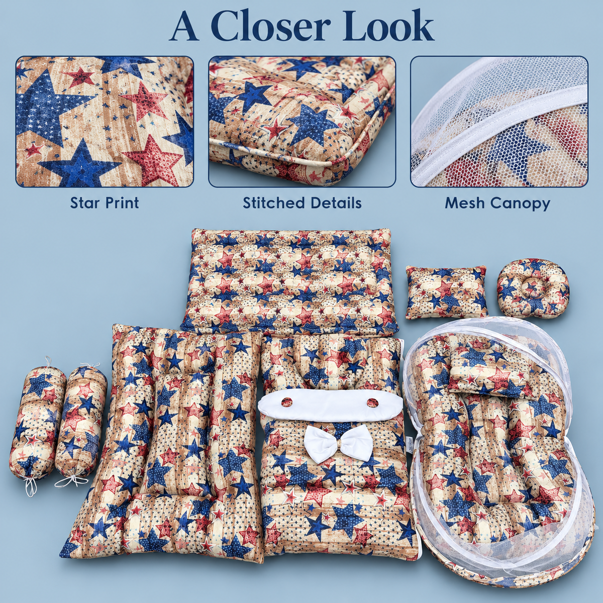 Vintage Star 8-Piece Baby Bedding