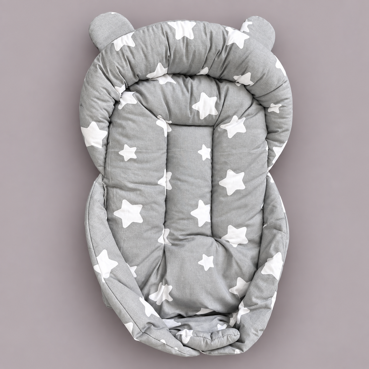 Grey Stars Baby Bed