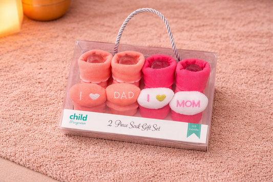 Baby Socks Gift Set “I ❤️ Mom & Dad” 2 Pair Combo Pack