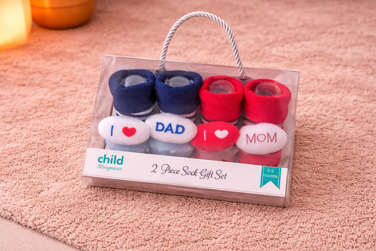Baby Socks Gift Set “I ❤️ Mom & Dad” 2 Pair Combo Pack