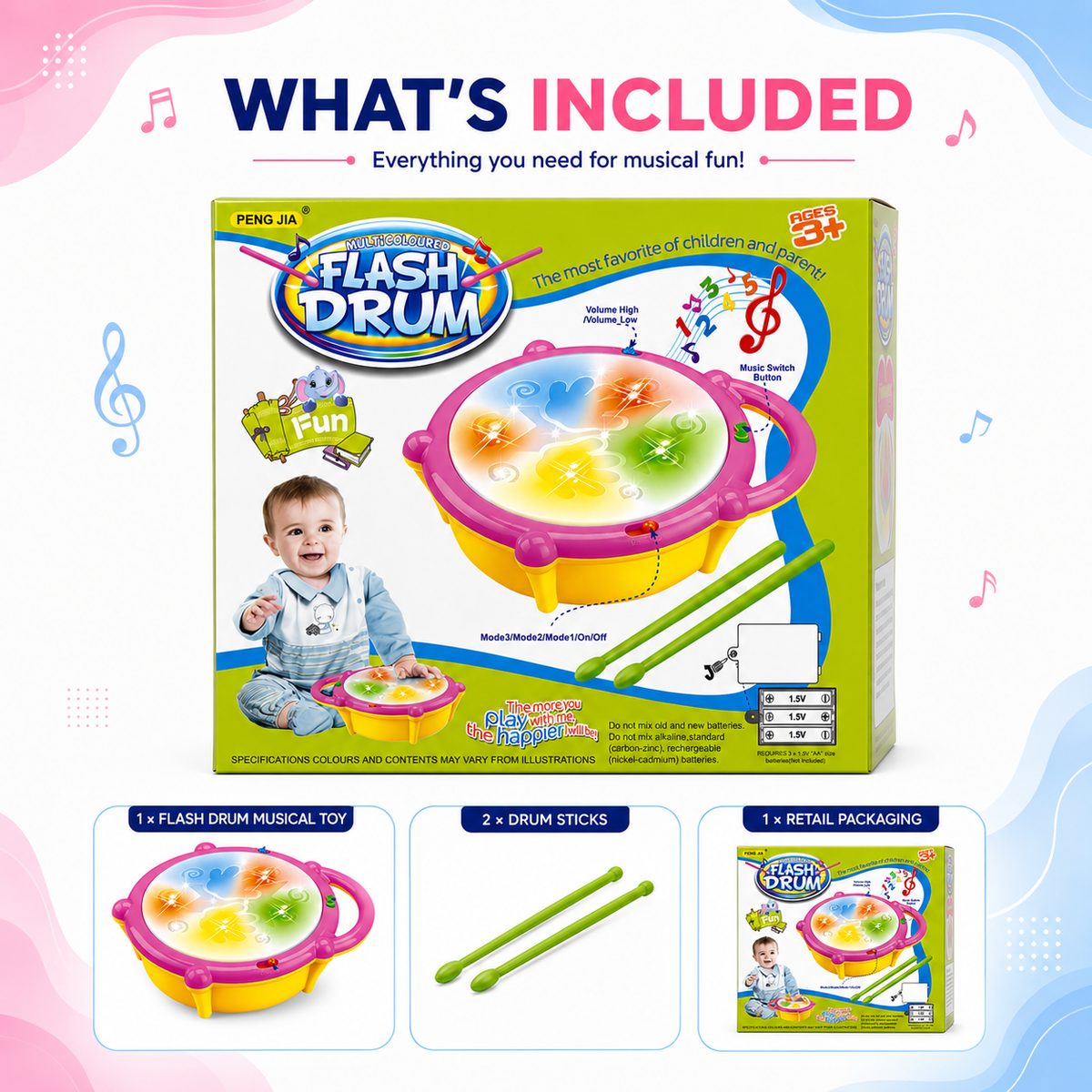 Flash Drum Musical Toy