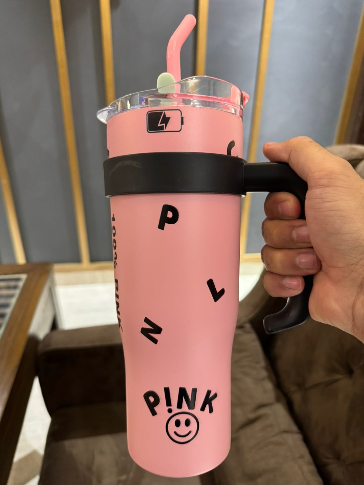 Limited Edition Pink HydraFlex Bottle 1200 ML with Metal Straw