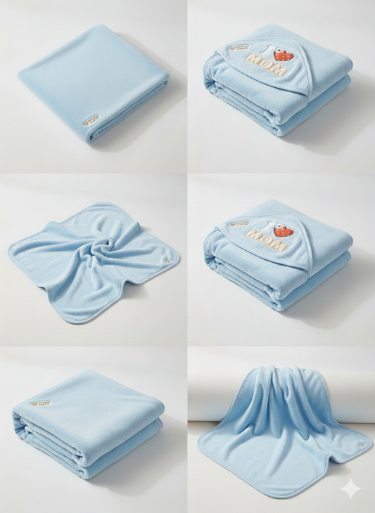 Love Mom Hooded Baby Bath Towel