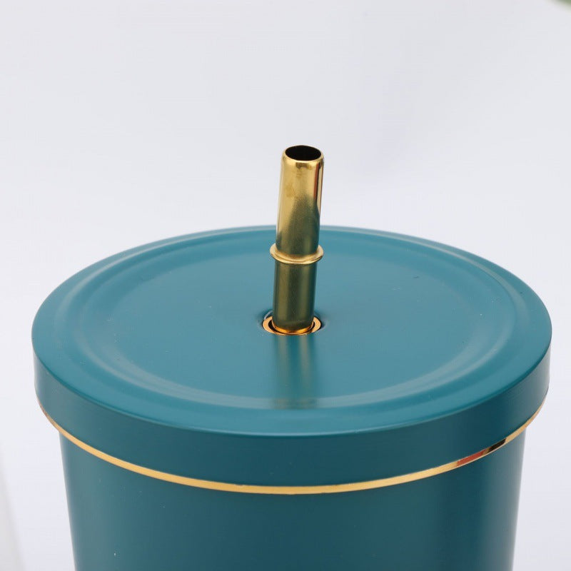 Elegance Flow Cup 710 ML Bottle with Golden Straw