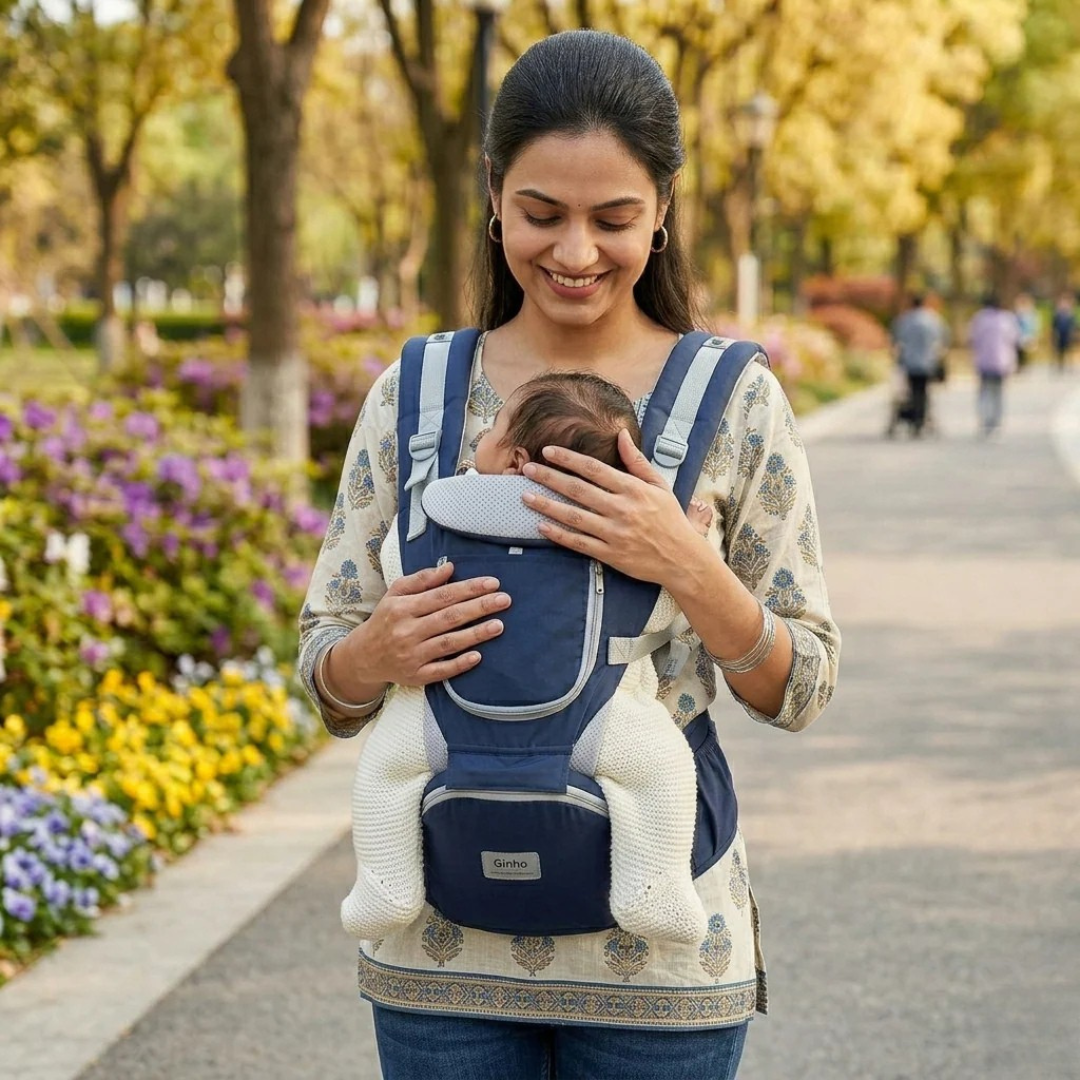Premium 6-in-1 Baby Hip Seat Carrier โ Breathable Mesh, Ergonomic & Safety Certified