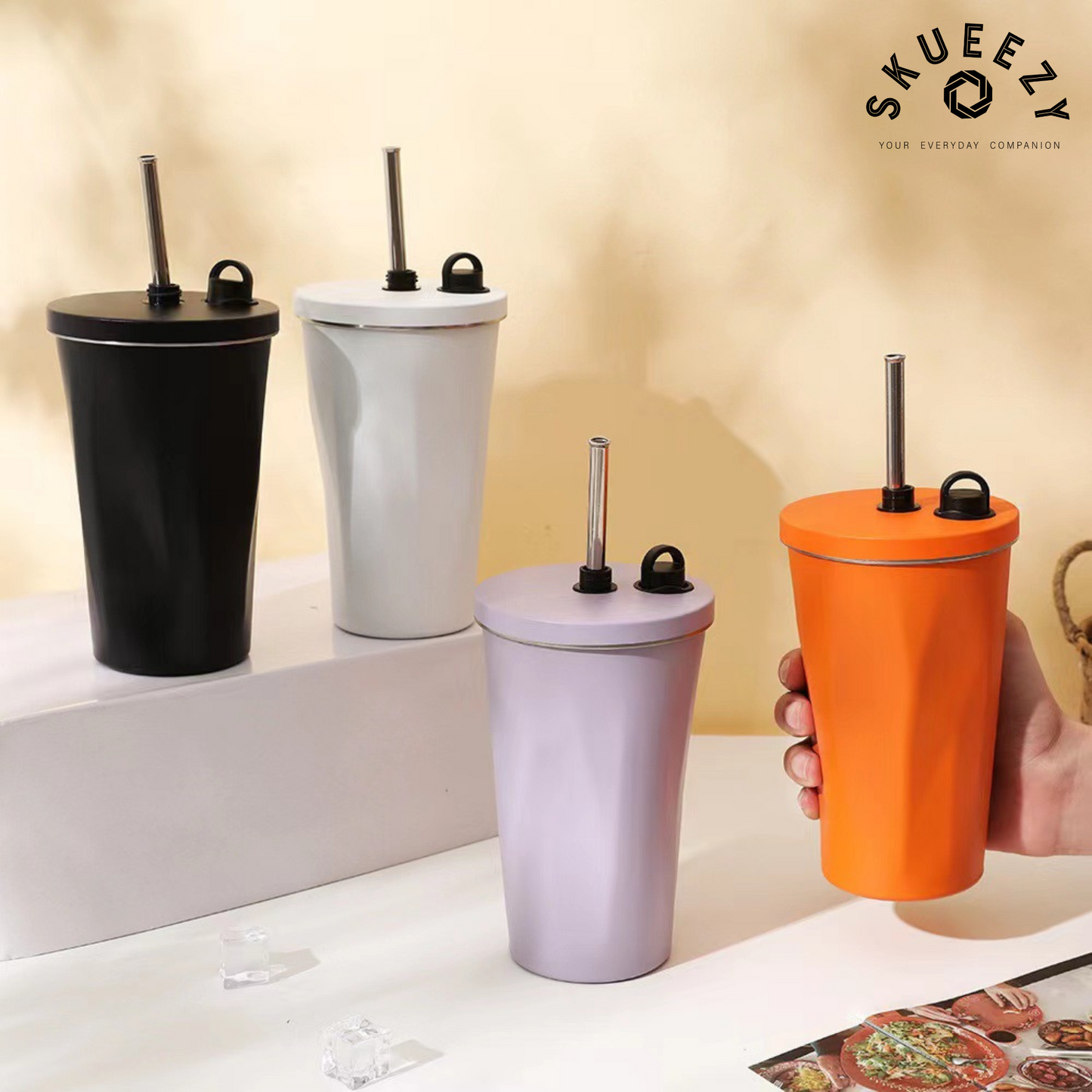Skueezy Actives 600 ML Insulated Stainless Steel with Straw