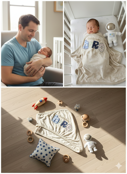 Daddy’s Little Hero Baby Wrapping Sheet