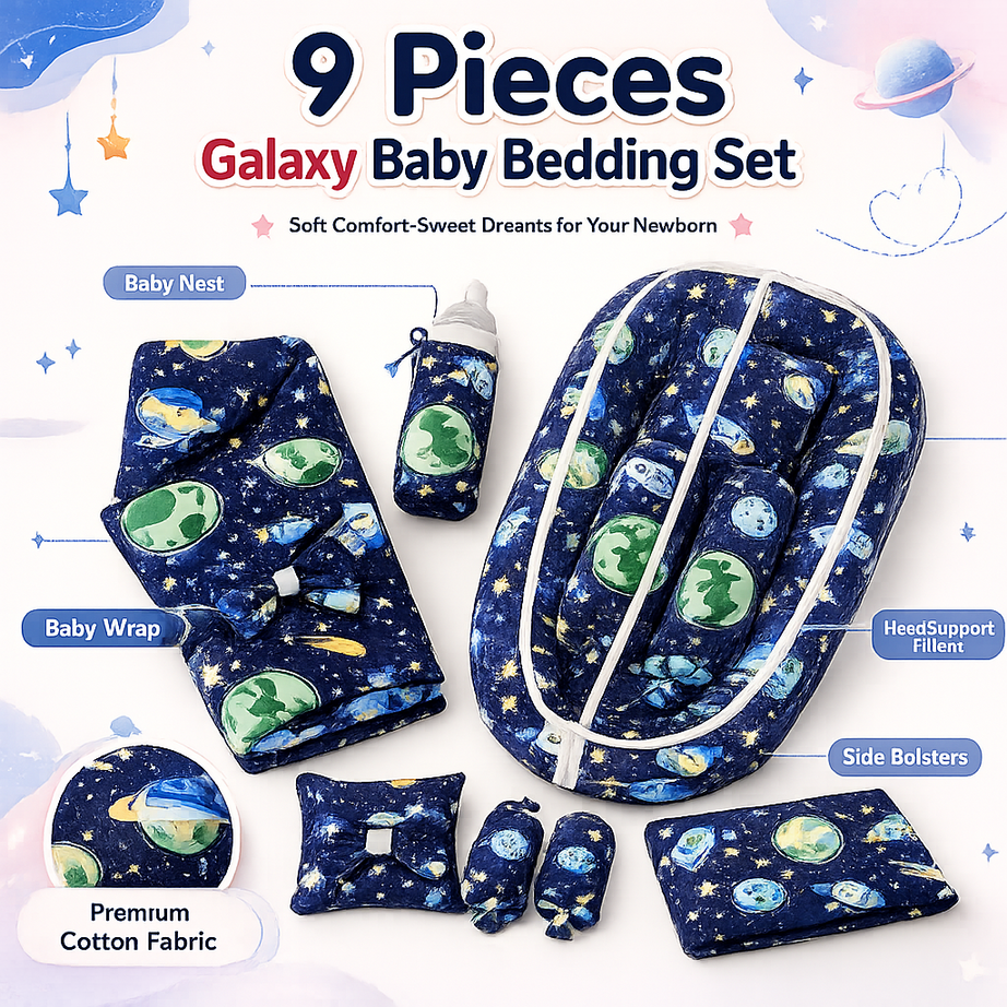 9 Pieces Galaxy Baby Bedding Set
