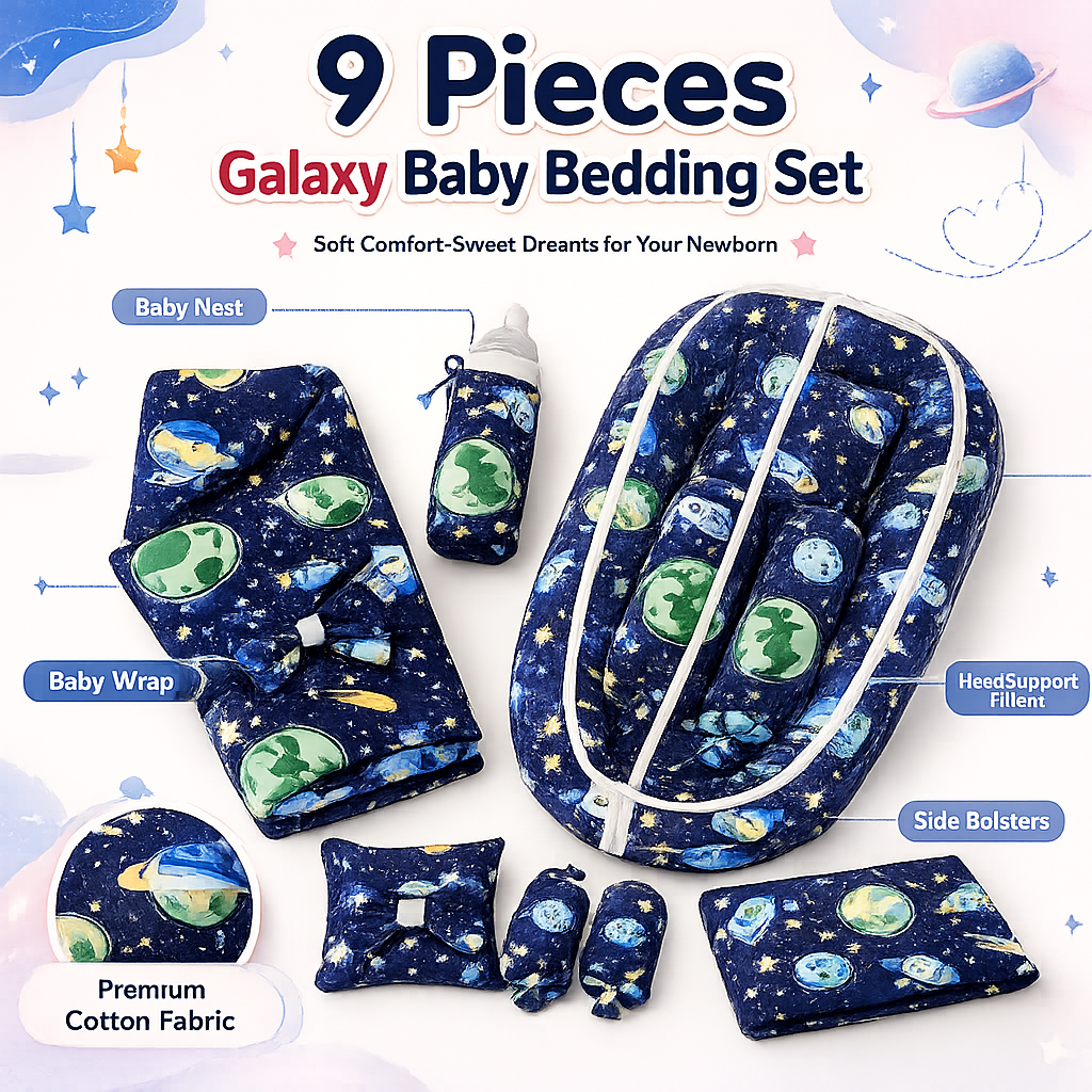 9 Pieces Galaxy Baby Bedding Set