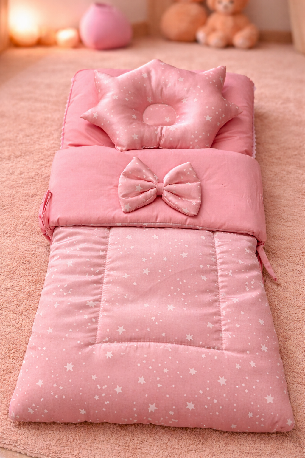 Luxury Starry Baby Nest – Silk Finish & 100% Cotton Inside