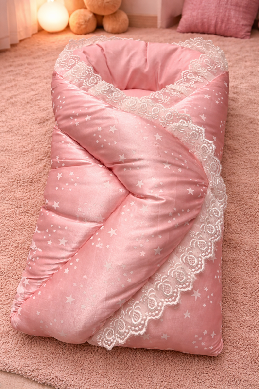 Luxury Silk Baby Nest – Starry Lace Edition
