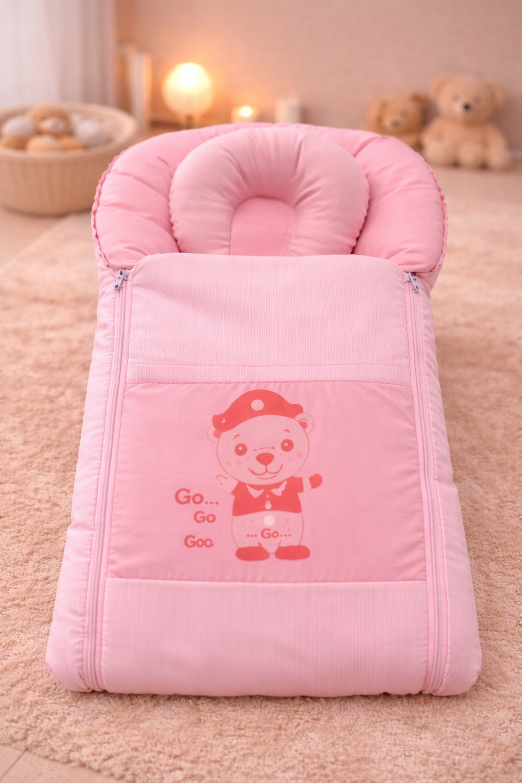 Cute Teddy Pink Baby Nest