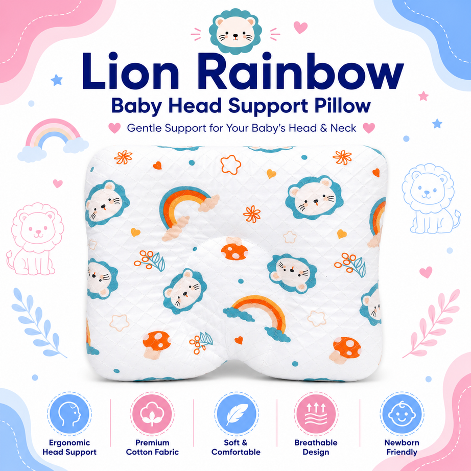 Lion Rainbow Baby Head Support Pillow