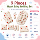 9 Pieces Heart Baby Bedding Set