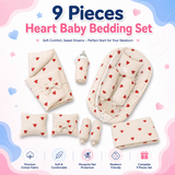 9 Pieces Heart Baby Bedding Set