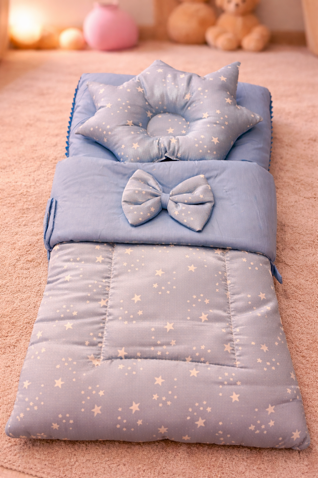 Luxury Starry Baby Nest – Silk Finish & 100% Cotton Inside