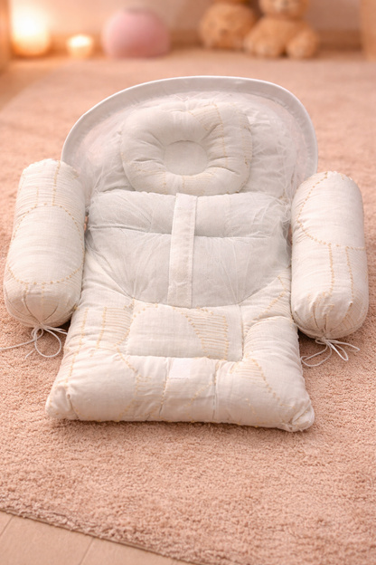 Premium Baby Nest Set – 4 Pcs (Net + Pillows)