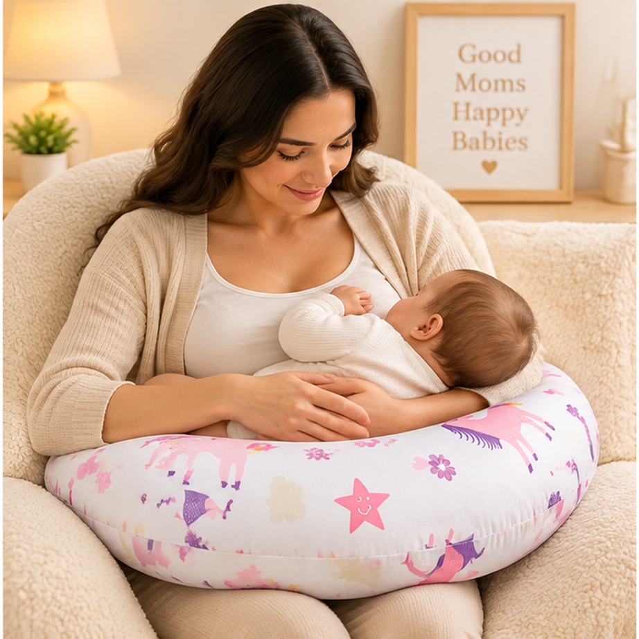 Skueezy Unicorn Print Baby Nursing & Feeding Pillow