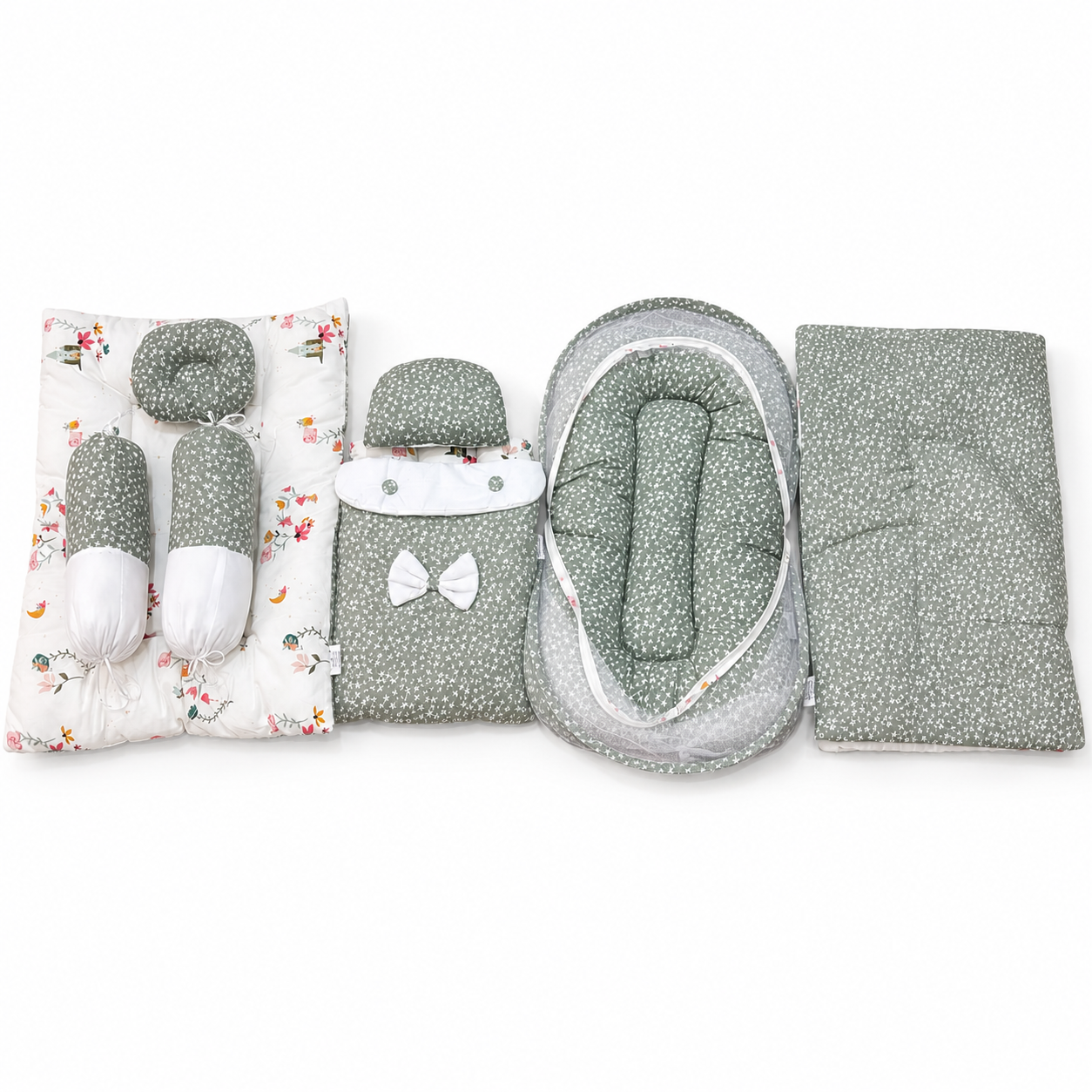Sage Blossom 8 PCS Baby Bedding Set