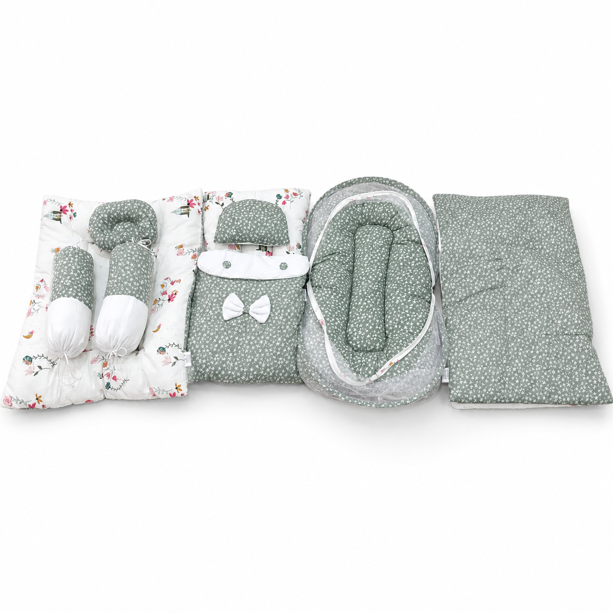 Sage Blossom 8 PCS Baby Bedding Set