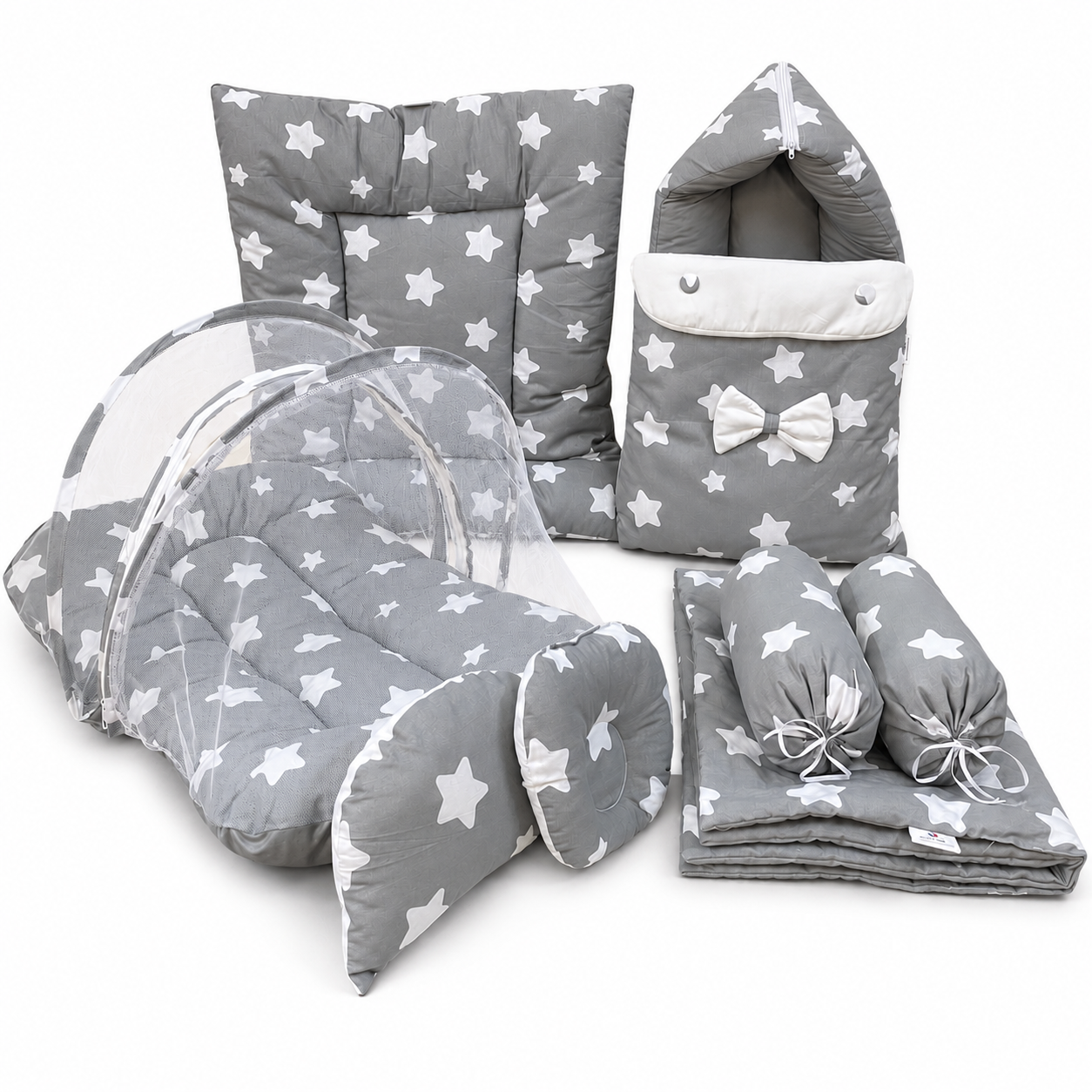 Grey Star 8 PCS Baby Bedding Set