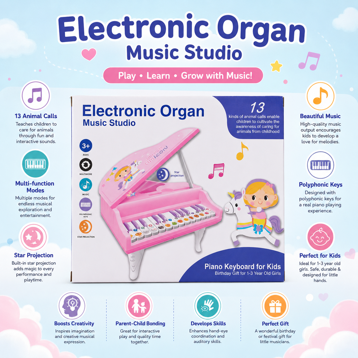 Kids Electronic Organ Music Studio Piano