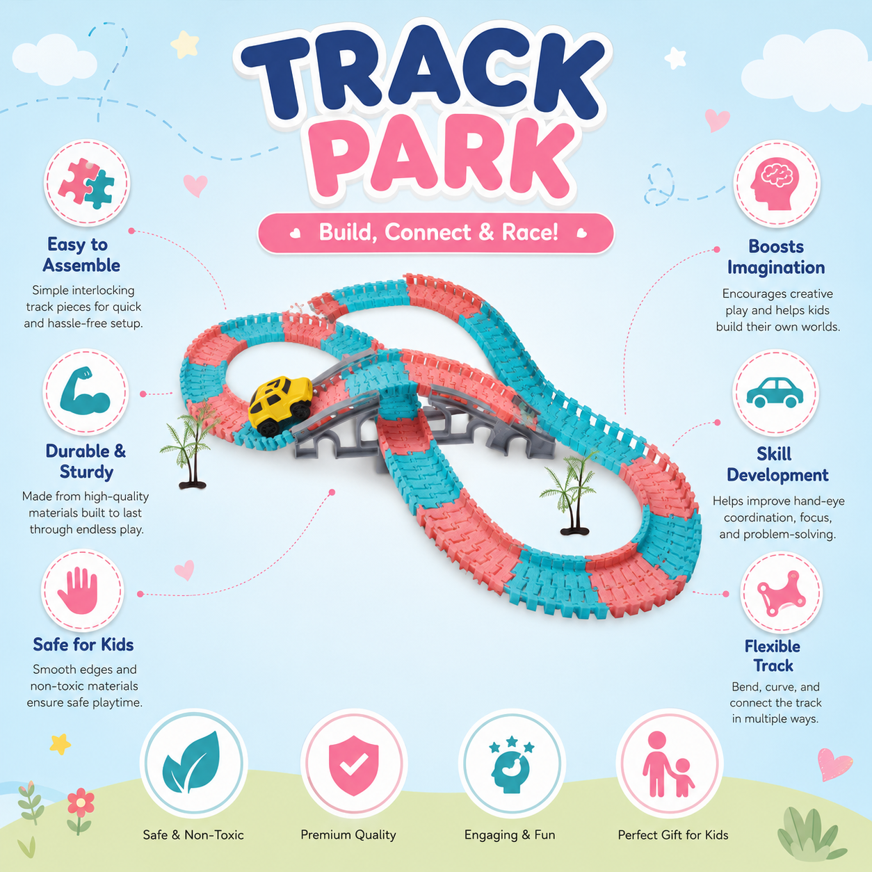 Track Park Flexible Racing Set