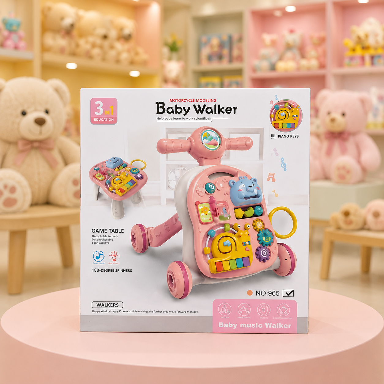 3-in-1 Baby Music Walker