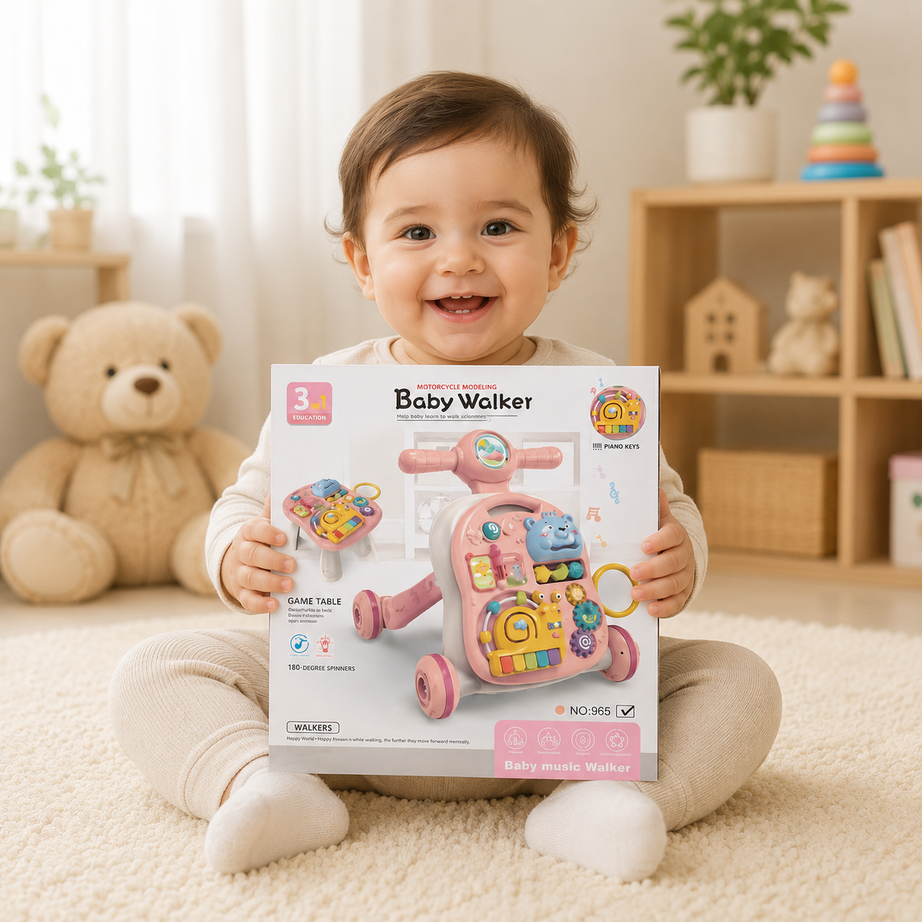 3-in-1 Baby Music Walker