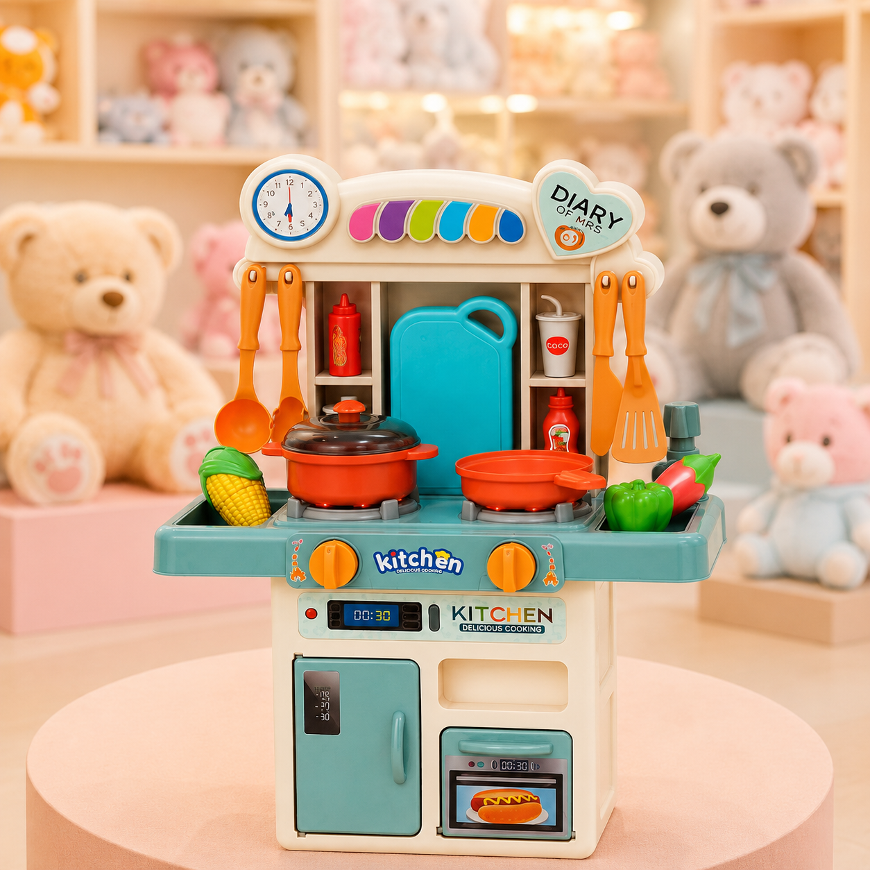 Mini Spraying Kitchen Play Set – 33 Accessories