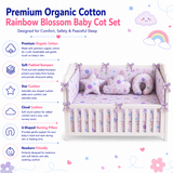 Rainbow Blossom Cot Bedding Set