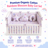 Rainbow Blossom Cot Bedding Set