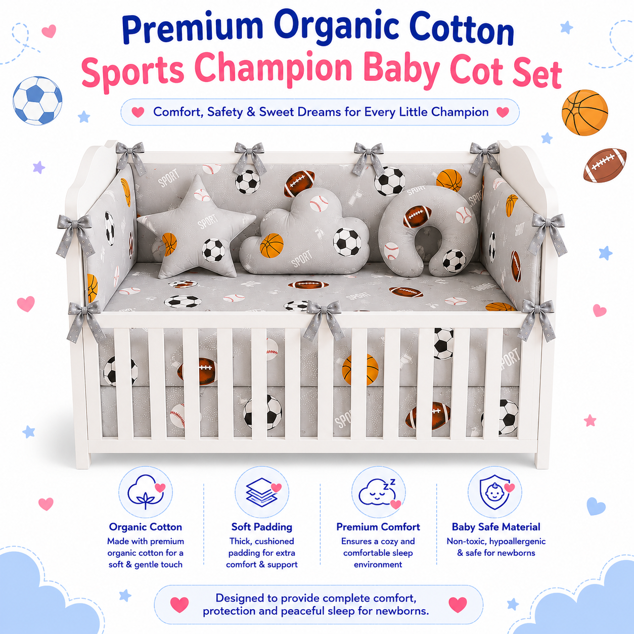 Sports Champion Cot Bedding Set